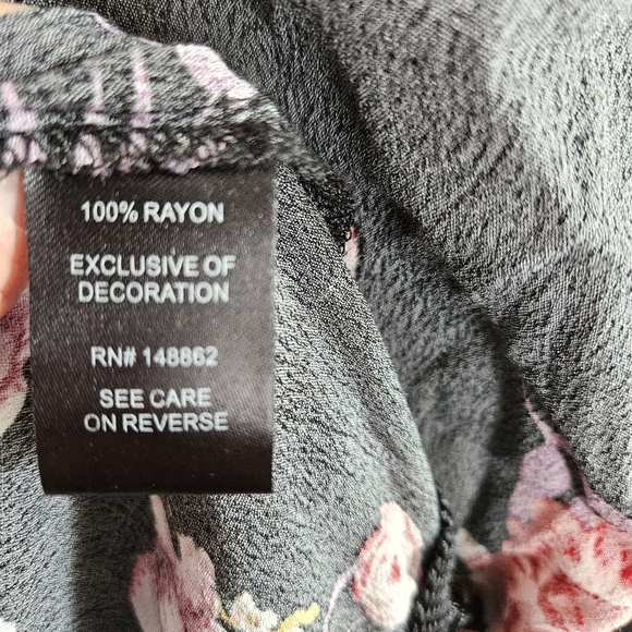 Torrid Floral & Crane Print Crepe Fringe Kimono 3X - Picture 12 of 13